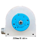 Front view of 2KW Micro Hydroelectric Generator For Home Use 110V 230V Portable Water Turbine with blue and silver body.