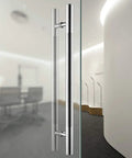 Stainless Steel Glass Door Handle For Indoor And Outdoor Use 80 By 50 Cm Tubular Sliding Door Hardware With Comfortable Palm Grip