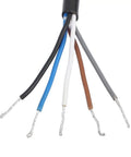 M12 Female Straight 5 Pin Aviation Socket Connector With 5m Black Electrical Cable wires exposed, PVC material, industrial use.