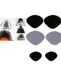 Self-Adhesive Shoe Heel Repair Inserts, Microfiber Patch That Stops Holes, Reduces Heel Friction, Non Slip, Wear Resistant, Waterproof And Breathable, Includes Three Pairs (Two Black And One Gray) For Sneakers And Everyday Shoes displayed with installation examples in sneakers.