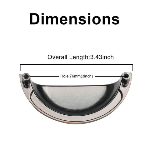 Dimensions of 3 Inch Bin Cup Drawer Cabinet Pulls In Antique Copper Finish, 10 Pack Kitchen Cabinet Hardware