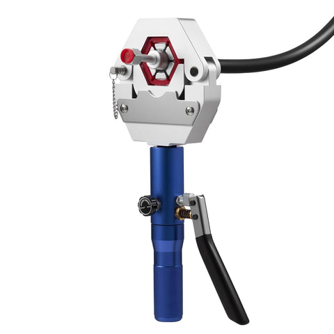 Hydraulic Hose Crimper Kit with 7 Dies for Auto AC Repair, Snap-On Hydra-Krimp Manual Hydraulic Crimp Tool shown in close-up