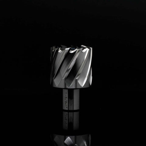 Oscarbide annular cutter, 1-5/8 in diameter with 3/4 in Weldon shank, front view