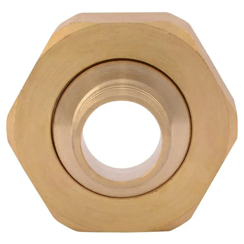 Brass Crimp Swivel Adapter For Pex To Male Threaded Connection Three Quarter Inch To One Inch NPSM No Fuss Pex And Pe Rt Pipe Fittings Copper Crimp Ring Or Stainless Clamp Compatible UC529LFA, front view