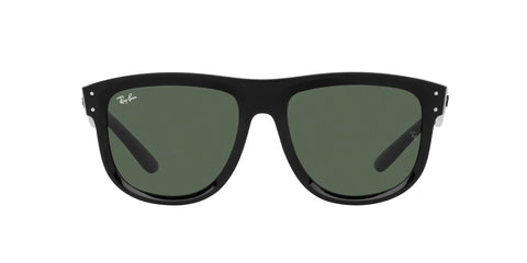 Alt Tag: Boyfriend Reverse Sunglasses With Dope Concave Lenses For Ultra Clear Vision, Black And Dark Green Frame, 56 Mm