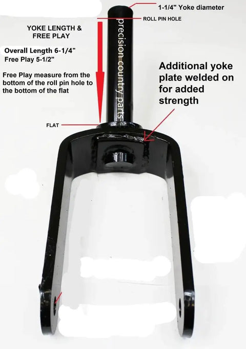 Heavy Duty 15 Inch Laminated Tire Idler Roller Axle with 1.25 Inch yoke shaft and additional yoke plate for strength.