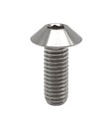 Titanium Button Umbrella Socket Head Bolts M6 X 1.0 X 16mm, Pack of 5, for bikes and motorcycles, ultra lightweight rustproof, shown close-up