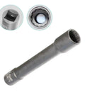 Heavy Duty Extra Deep Impact Socket Set With 12 Point Metric Design Perfect For Cylinder Head And Rear Bumper Bolt Removal Plus Portable Handle Snap Lock Mechanism For Quick Garage Jobs, extra deep socket close-up