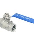 Heavy Duty NPT Female 316 Stainless Steel Full Port Ball Valve With Vinyl Handle, Low Torque, Corrosion Resistant, Half Inch