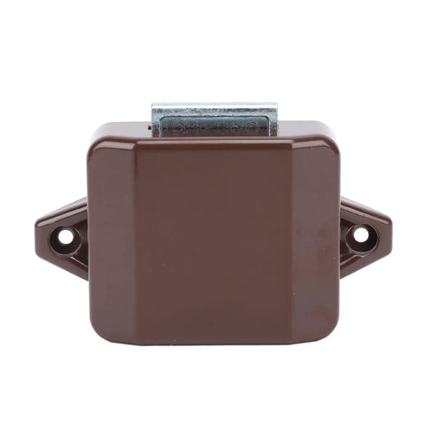 Keyless Cabinet Push Button Lock Latch For Motorhome Caravan And Yacht Stylish Golden Base Brown Finish Easy Press Operation