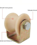 Heavy Duty Nylon Track Rollers With Double Ball Bearings Built Like A Tank For Sliding Doors And Rolling Gates Smooth Gliding C Type Arc Groove Sheaves with smooth inner groove.