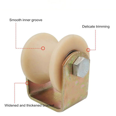 Heavy Duty Nylon Track Rollers With Double Ball Bearings Built Like A Tank For Sliding Doors And Rolling Gates Smooth Gliding C Type Arc Groove Sheaves with smooth inner groove.