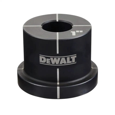 DeWalt One Half Inch To Two Inch Knockout Set For Electrical Boxes With Durable Punches And Quick Change Bushings, metal tool close-up