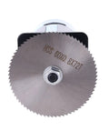 Front view of DC 12V Table Saw Motor Kit With Mounting Bracket And Saw Blade For Woodworking DIY Projects, Ultra Durable With Five Copper Windings And Cooling Fan For Quick Assembly And Clean Precise Cuts.