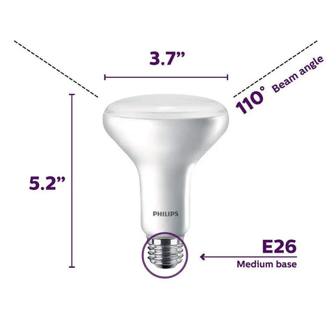 Flicker Free BR30 LED Light Bulb With Eye Comfort Technology That Keeps It Easy On The Eyes 650 Lumens Soft White 2700K Non Dimmable