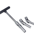 4 Piece Glow Plug Socket Set With Three Eighths Inch Drive T Bar For Quick No Hassle Removal Of Broken Glow Plugs Includes 8mm 10mm 12mm