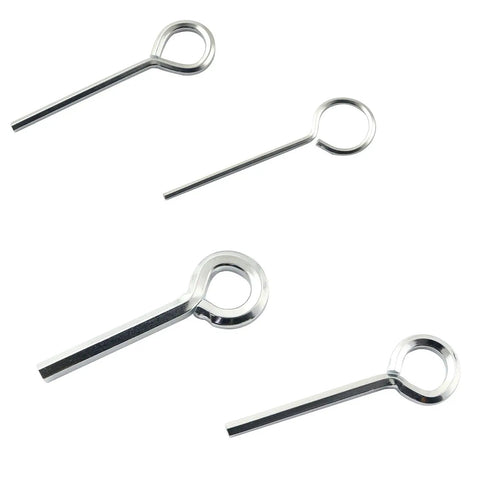 5 in 1 Ring Allen Wrench Set With 5/64 1/8 5/32 And 7/32 Inch Sizes, Solid Nickel Plated Steel, Includes Keychain For Push Bar Panic Exit Devices
