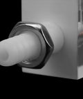 Close-up of Flowmeter 2-20 LPM Acrylic Air Gas Flowmeter With Control Valve, showing 8mm hose barb and transparent acrylic body, 0.6 MPa rating