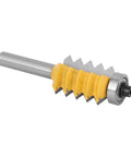 Top Notch 8 Shank High Quality Woodworking Router Bit For Stile Cutting, featuring a durable steel cutter head with yellow coating.