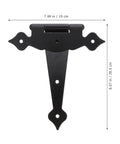 T Shaped Iron Door Hinges 8 Inch Black Painted Built To Last Heavy Duty Gate Hinges Replacement For Home Doors Two Pieces