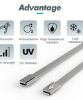 Heavy Duty 28 Inch 304 Stainless Steel Zip Ties Locking Cable Ties 250Lb Tensile, 100 Count showing advantages.
