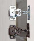 Four Piece Cabinet Door Catches Featuring Bulletproof Magnetic Dampers And Adjustable Metal Mounts for kitchens, showcasing chrome and bronze finishes.