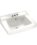 Declyn 4-Inch Centerset Wall Mount Sink White for a Slick Bathroom Upgrade, 17-Inch Length, 1-1/4-Inch Faucet Hole, Model 0321026.020