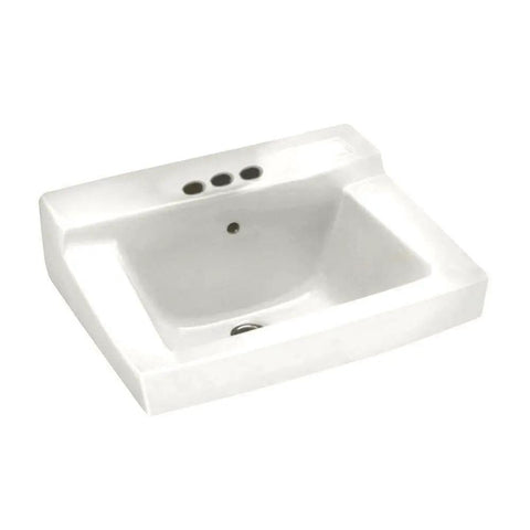 Declyn 4-Inch Centerset Wall Mount Sink White for a Slick Bathroom Upgrade, 17-Inch Length, 1-1/4-Inch Faucet Hole, Model 0321026.020
