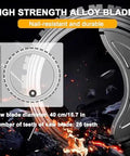 High strength alloy blades for Heavy Duty Wet Concrete Saw Featuring Beast Mode 5000W Brushless Motor, 40cm diameter, 26 teeth.