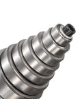 Close-up of Seven Piece Top Mounted Bearing Replacement Kit For Rabbeting Router Bits With Ball Bearing Guides stacked view