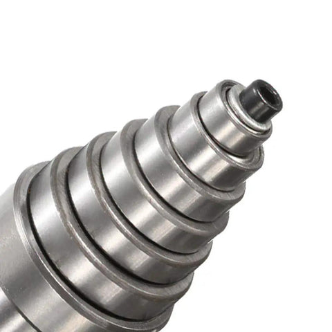 Close-up of Seven Piece Top Mounted Bearing Replacement Kit For Rabbeting Router Bits With Ball Bearing Guides stacked view