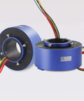 Beefy Through Hole Slip Ring 6 Wire 6 Channel Conductive Rotary Connector 10A 220VAC DC with 50mm hole, silver plated contacts