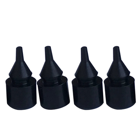 Four black rubber fuel cap filler gas-door bumper stoppers for Chevy GMC trucks and SUVs