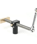All Metal Bench Dog Clamp With Three Quarter Inch Quick Release Mechanism For Woodworking Mft Table And Workshops Heavy Duty Ratcheting Design, close-up view.