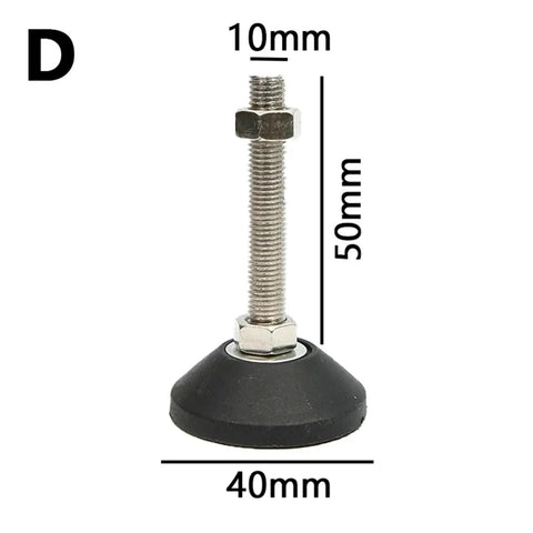 Heavy Duty Adjustable Leveling Feet With Swivel Base And Wear Resistant Pads Ditch The Wobble On Uneven Floors smooth 50mm height, 10mm diameter.