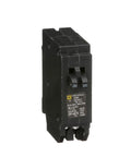 Front view of Homeline Tandem Circuit Breaker 20 Amp Dual Single Pole With 10kA Interrupt Rating, Easy Plug On Design.