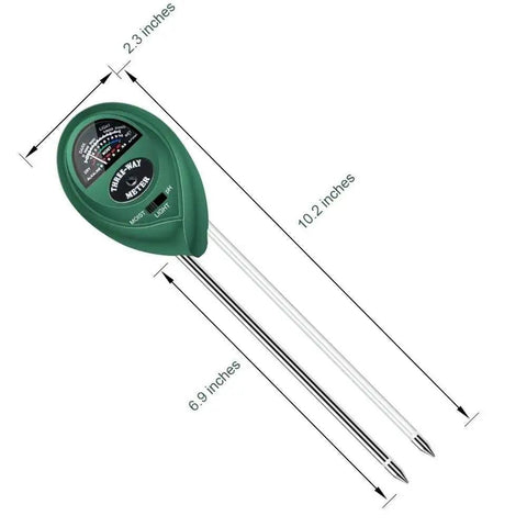 3 In 1 Soil Moisture Light And pH Tester No Battery Needed For Indoor Outdoor Gardens Lawns Farms Home Gardeners Kit with measurements