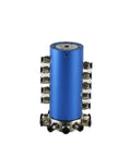 Top Notch Pneumatic Slip Ring With Hollow Rotary Build For Slick 360 Turning And No Fuss Oil Hydraulic Sealing Across Multi Pipelines At High Speeds With Rock Solid 10 In 10 Out G3/8 Threaded Hookups Plug And Play For Workshop Rig Jobs, blue rotary connector with multiple threaded ports.