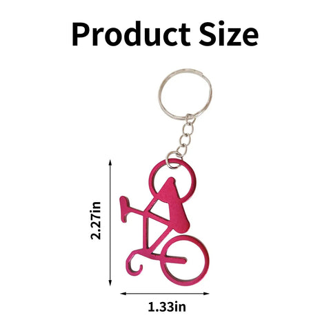Product size measurements of 2.27x1.33 inches for the Six Pack Bicycle Bottle Opener Keychain Kit With Chain Key Ring Tools For Cyclists And Bikers.