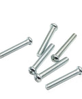 Mounting screws for Six Piece Silver Tone Drawer Ring Pull Knob Set Includes Screws Two Inch Total Length Ring Diameter About One And Three Quarter Inches Three Millimeter Mounting Hole Metal Cabinet Handles For Dresser Drawers.