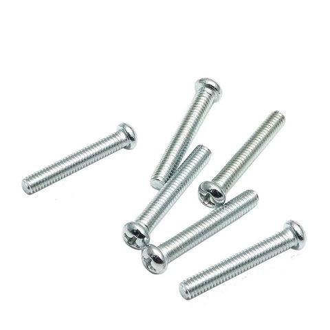 Mounting screws for Six Piece Silver Tone Drawer Ring Pull Knob Set Includes Screws Two Inch Total Length Ring Diameter About One And Three Quarter Inches Three Millimeter Mounting Hole Metal Cabinet Handles For Dresser Drawers.