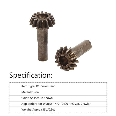 2 Pack Beefy Iron Bevel Gears For 1/10 Scale RC Crawler, Tough Replacement Parts For Off Road RC Cars, High Precision
