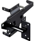 Tough as Nails Carbon Steel Fence Gate Latch for Wood and Vinyl Fences showing heavy duty black latch mechanism with robust construction.