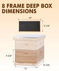 8 Frame Bee Hive Starter Kit With Deep Brood Box And Medium Super Includes Beehive Frames And Foundation Sheets Easy Assembly