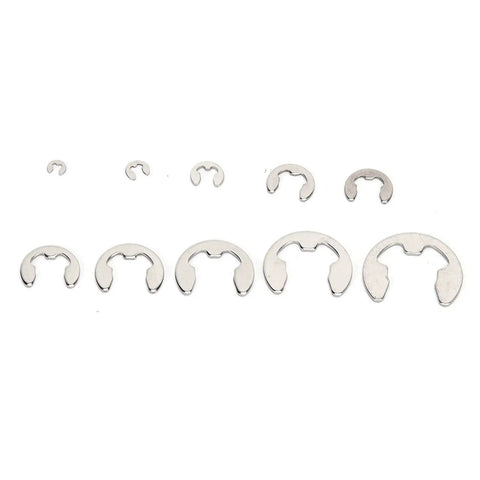 120 Piece External E Clip Circlip Retaining Ring Set Stainless Steel For Quick Fixes And DIY Projects One Point Five Mm To Ten Mm Range