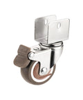 Close-up of Four Pack Slick Rolling Quiet 2 Inch U Shaped Plywood Soft Rubber Furniture Caster with universal fit and pulley kit.
