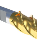 End mill, tin-coated HSS finishing, 7/8 in diameter, 3/4 in shank