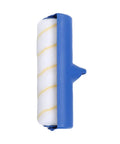 Adjustable 10 Inch Paint Roller Kit With Slick Telescopic Pole For No Sweat Ceiling And Wall Painting Rotating Handle Eases Wrist Strain For Quick Furniture Refreshes On The Regular, blue handle with white and yellow roller.