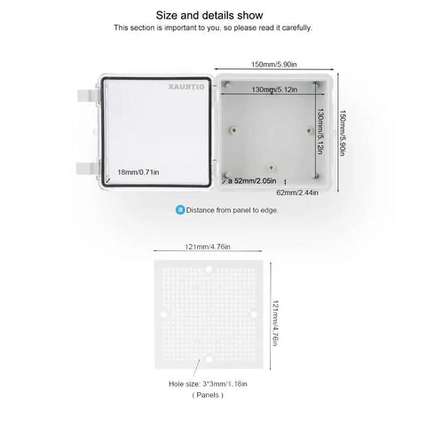 Beefed Up Heavy Duty Waterproof Electrical Enclosure Box dimensions and design details