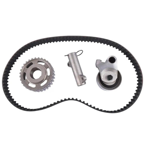 Professional Grade Timing Belt Kit 16V 3 Liter Diesel Engine Block 1KZ-TE AP01 Includes Pulleys And Tensioner Fits Toyota 4Runner Land Cruisers black belt and metal pulley set